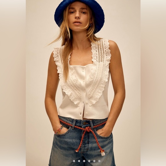 Anthropologie PILCRO Crafted Bib Sweater Tank NEW $128 XS - Picture 1 of 8